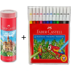 36'lı Tüp Kuru Boya + Faber-Castell 12 Renk Keçeli Kalem