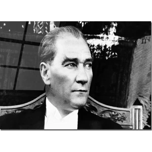 Cam Tablo  Atatürk Tablo  50 x 70 cm  Uv Baskı  Temperli Cam