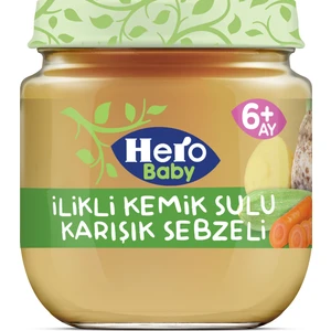 Hero Baby İlikli Kemik Sulu Karışık Sebzeli Kavanoz Mama 120g