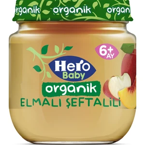 Hero Baby Organik Elma Şeftali Püresi Kavanoz Mama 120g