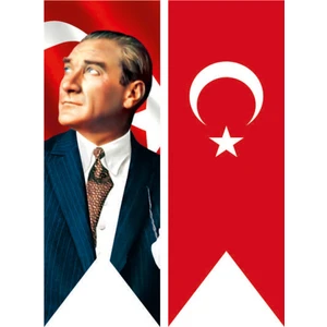 Atatürk ve Türk Bayrağı Kırlangıç Ikili Set 50 x 200 cm