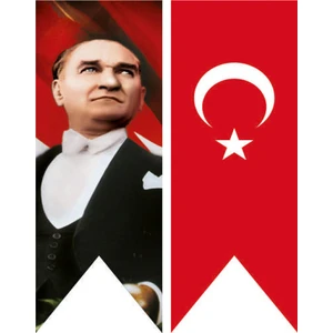 Atatürk ve Türk Bayrağı Kırlangıç Ikili Set 50 x 200 cm