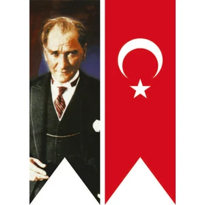 Atatürk ve Türk Bayrağı Kırlangıç Ikili Set 50 x 200 cm