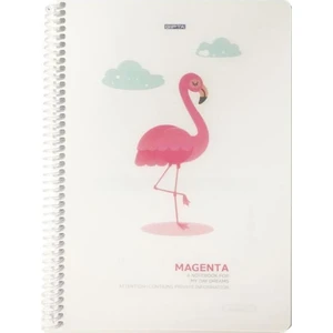 Magenta Spiralli Defter 19X26 80 Yaprak Kareli