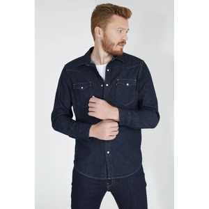 Classic Western Standard Red Cast Rinse Mavi Erkek Gömlek
