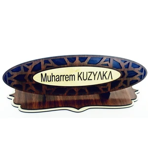 Kişiye Özel Ofis Masaüstü Isimlik Kahverengi