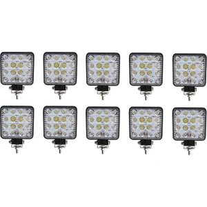Off Road Beyaz Işık Sis Farı Lambası 16 LED Kare 12-24 V 10 Adet