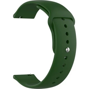 Amazfit GTS 2 Kordon Mat Düz Renkli Silikon Koyu Yeşil