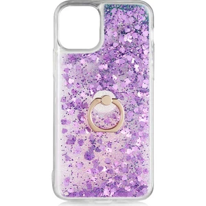 Apple İphone 11 Pro Max Kılıf Milce Sulu Yüzüklü Silikon Arka Kapak Mor
