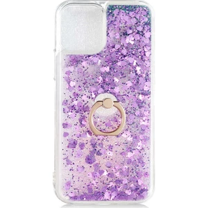 Apple iPhone 12 Mini Kılıf Milce Sulu Yüzüklü Silikon Arka Kapak Mor