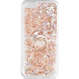 Apple iPhone 6 Kılıf Milce Sulu Yüzüklü Silikon Arka Kapak Gold