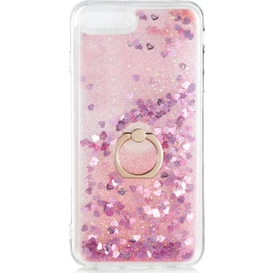 Apple iPhone 7 Plus Kılıf Milce Sulu Yüzüklü Silikon Arka Kapak Pembe