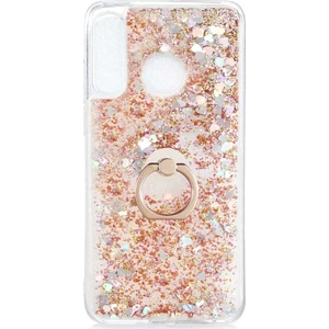 Huawei P30 Lite Kılıf Milce Sulu Yüzüklü Silikon Arka Kapak Gold