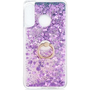 Huawei P30 Lite Kılıf Milce Sulu Yüzüklü Silikon Arka Kapak Mor