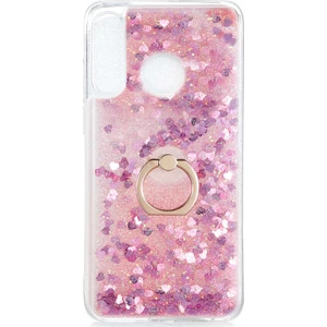 Huawei P30 Lite Kılıf Milce Sulu Yüzüklü Silikon Arka Kapak Pembe