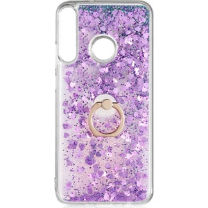 Huawei P40 Lite E Kılıf Milce Sulu Yüzüklü Silikon Arka Kapak Mor