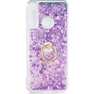Huawei Y6P Kılıf Milce Sulu Yüzüklü Silikon Arka Kapak Mor