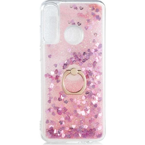 Huawei Y6P Kılıf Milce Sulu Yüzüklü Silikon Arka Kapak Pembe