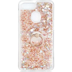 Oppo AX7 Kılıf Milce Sulu Yüzüklü Silikon Arka Kapak Gold