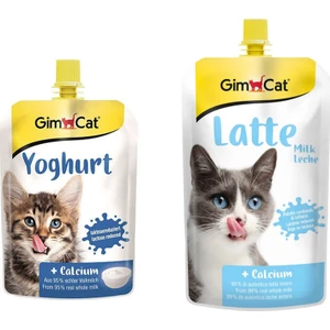 2 Adet Yoghurt Kalsiyum Kedi Pudingi 150 gr + Gimcat 2 Adet Milk Latte Calcium Sıvı Kedi Sütü 200 ml