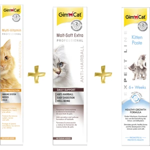 Multivitamin Paste 100 gr + Gimcat Anti-Hairball Malt 100 gr + Gimcat Kitten Paste 50 gr ARDA019
