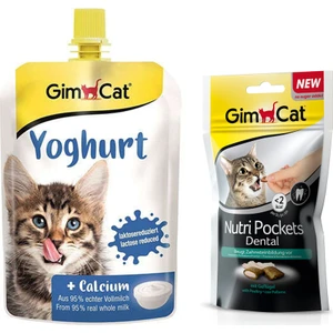 Yoghurt Kalsiyum 150 gr + Gimcat Nutri Pockets Dental Kedi Ödülü 60 gr