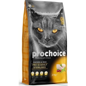 Pro Choice 2 Adet Pro 32 Sterilised Tavuklu Pirinçli Kısırlaştırılmış Kedi Maması 2 kg x 2 = 4 kg