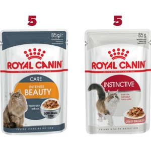 Royal Canin 5 Adet Intense Beauty 85 gr + 5 Adet Instinctive 85 gr Kedi Yaş Maması = Toplam 10 Adet