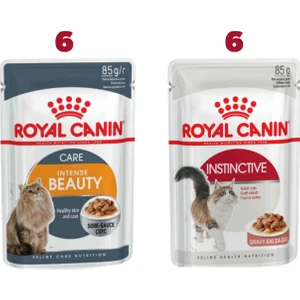 Royal Canin 6 Adet Intense Beauty 85 gr + 6 Adet Instinctive 85 gr Kedi Yaş Maması = Toplam 12 Adet
