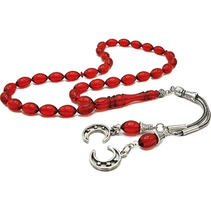Vip Kehribar 7x11 mm Beyzi Kırmızı Ateşi Kehribar Tesbih Ateş Kehribar Tesbih