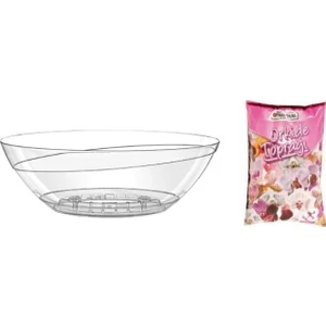Emek Dekoratif 3,8 lt Şeffaf Tabaklı Oval Orkide+ 3 lt Orkide Toprağı Saksı