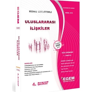Egem Eğitim Yayınları AÖF 4. Sınıf Uluslararası İlişkiler Konu Anlatımlı Soru Bankası Güz Dönemi(7. Yarıyıl)