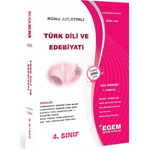 Egem Eğitim Yayınları AÖF 4. Sınıf Türk Dili ve Edebiyatı Konu Anlatımlı Soru Bankası -Güz Dönemi(7. Yarıyıl)