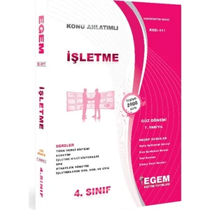 Egem Eğitim Yayınları AÖF 4. Sınıf İşletme Konu Anlatımlı Soru Bankası Güz Dönemi(7. Yarıyıl)