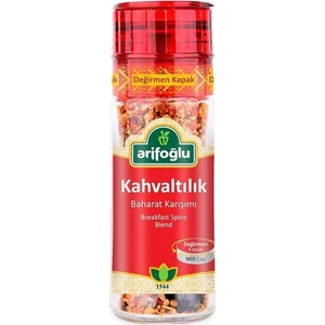 Kahvaltılık Baharat 45 gr değirmen kapaklı, taze öğütme kolaylığı ve yoğun aromasıyla kahvaltı sofraları