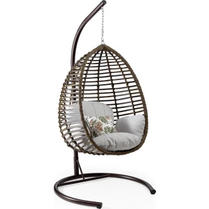 Capri Swing Gümbet Tekli Rattan Bahçe Balkon Salıncağı