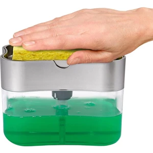 İndirim Kap Sıvı Sabunluk Pompalı Sünger Hazneli Sıvı Sabun Dispenseri 385 ml