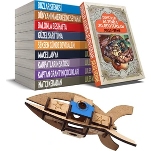 Jules Verne Seti + Ahşap Roket Maketi