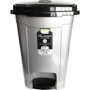 Polytime Pedallı Basmalı İç Kovalı Ofis, Banyo, Mutfak Plastik Çöp Kutusu Kovası - 32 Litre - Gri - 47x35x35 Cm.