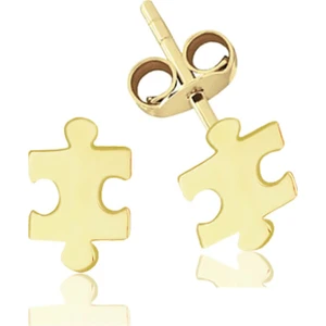 Altın Taşsız Puzzle Küpe