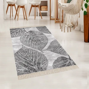 Bona Fortuna Yaprak Desenli Dijital Baskı Yıkanabilir Kaymaz Taban Modern Salon Halısı Yolluk