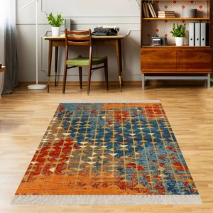 Bona Fortuna Geometrik Desenli Batik Renk Geçişli Dijital Baskı Yıkanabilir Kaymaz Taban Salon Halısı ve Yolluk