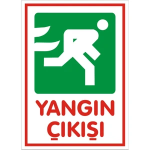 İzmir Serigrafi Yangın Çıkışı sağ (Kendinden Yapışkanlı Etiket) 17,5 x 25 cm