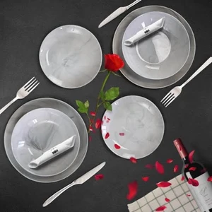 Diwali Granit Marbre 24 Parça Yemek seti