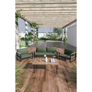 Evdemo Kobalt Bahçe Balkon Mobilyası Sehpalı 2+1+1 Haki