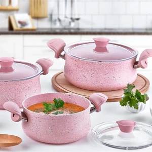 3027 Pembe 6 Parça Güveç Set