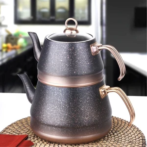 Granit 4 Parça M Boy Çaydanlık Takımı Bakır 8200