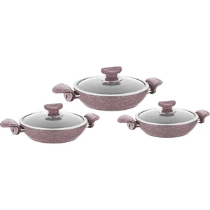 3004 6 Parça Granit Sahan Set Kahverengi