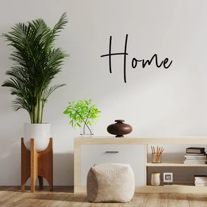 New Jargon El Yazısı ile Yazılmış Home Duvar Yazısı Sticker 60x40cm - Siyah