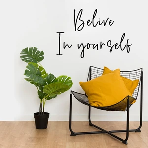 New Jargon Belive In Yourself Duvar El Yazısı Sticker 60x39cm - Siyah
